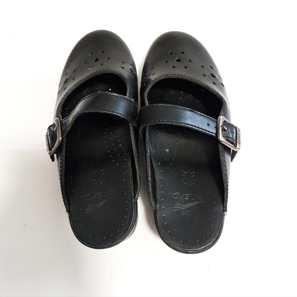 Dansk Martina Black Strap Round Toe Open Back Mule Platform Clog Sandals Size 39 - Picture 5 of 9
